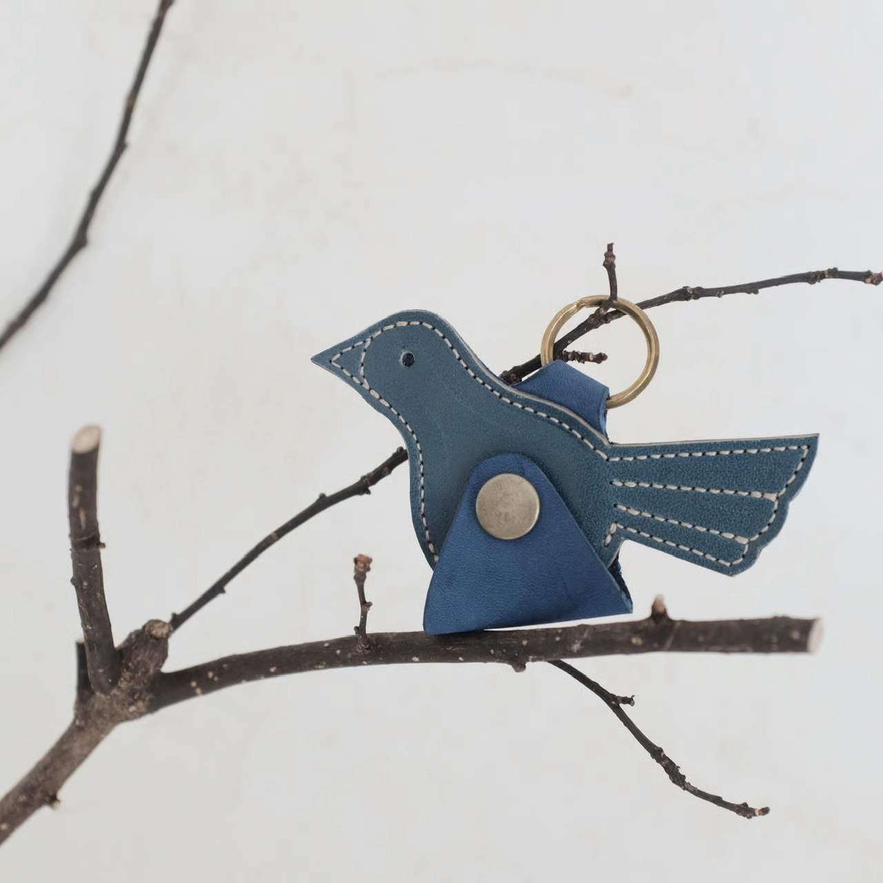 小鳥のチャーム（500円玉入れ）-blue- / Cacica（カチカ）